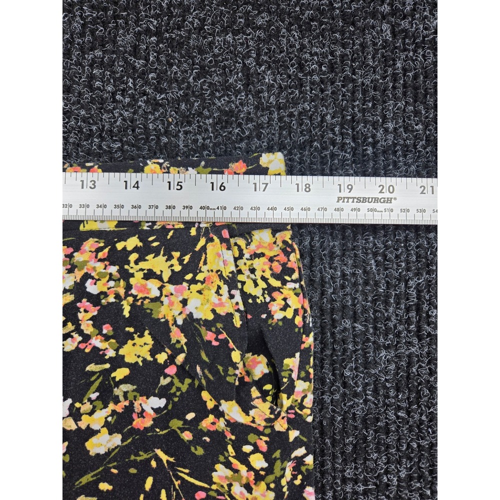 Jessica Simpson Womens Black Yellow Floral Elastic Waist Tapered Pants Large - Picture 4 of 8
